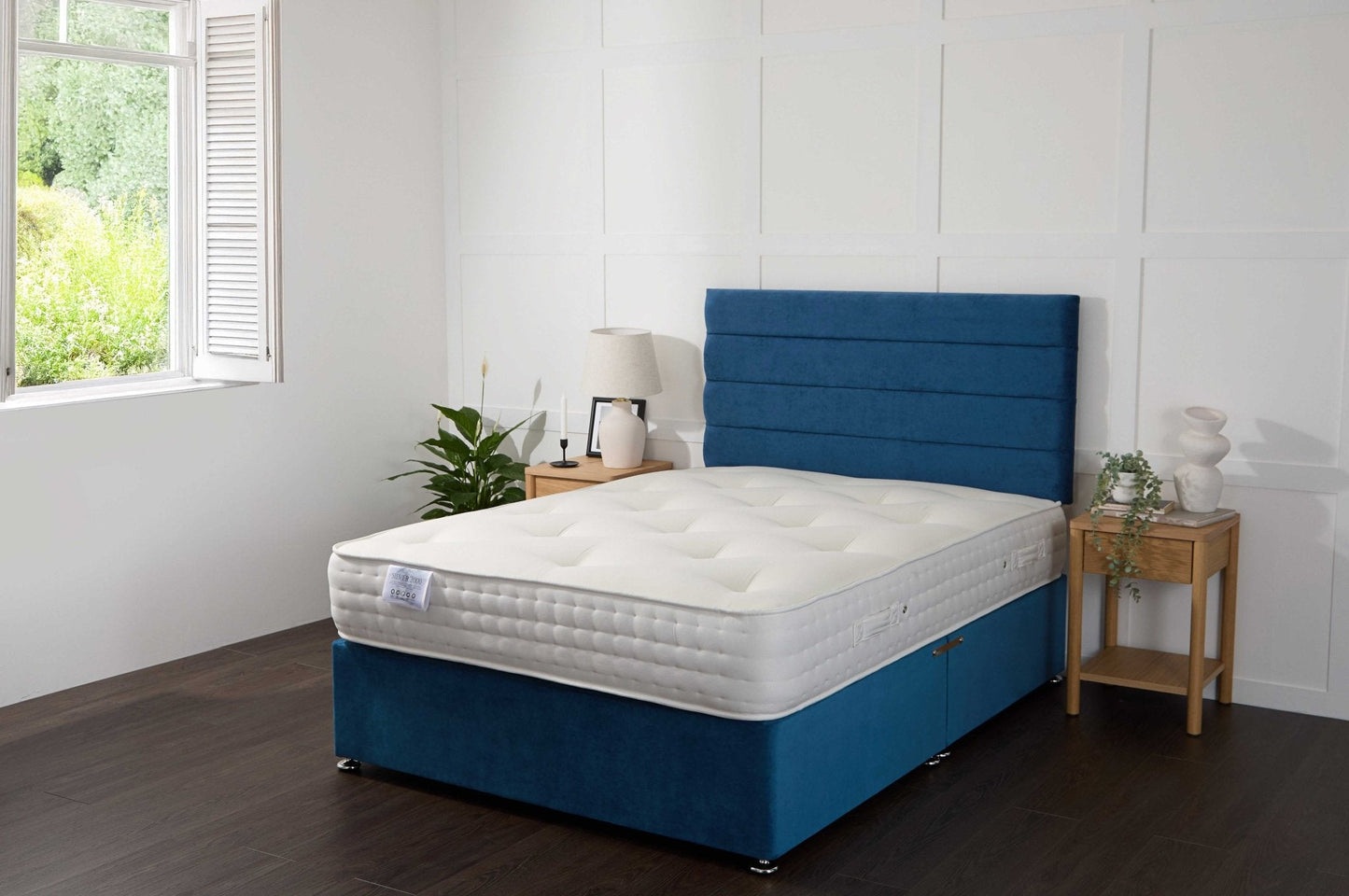 Apollo Comfort Silver 2000 Fibre And Pocket Sprung Divan Bed Set