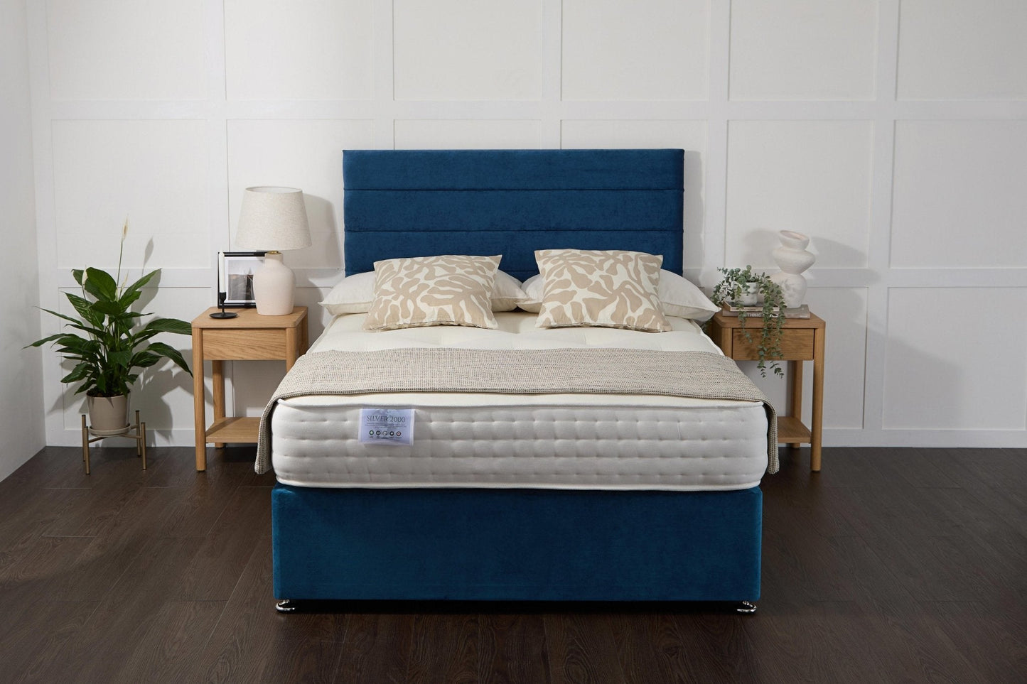 Apollo Comfort Silver 2000 Fibre And Pocket Sprung Divan Bed Set