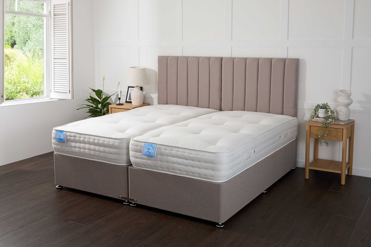 Apollo Luxury Hotel Zip and Link 1000 Pocket Sprung Intelligent Fibre Divan Bed Set
