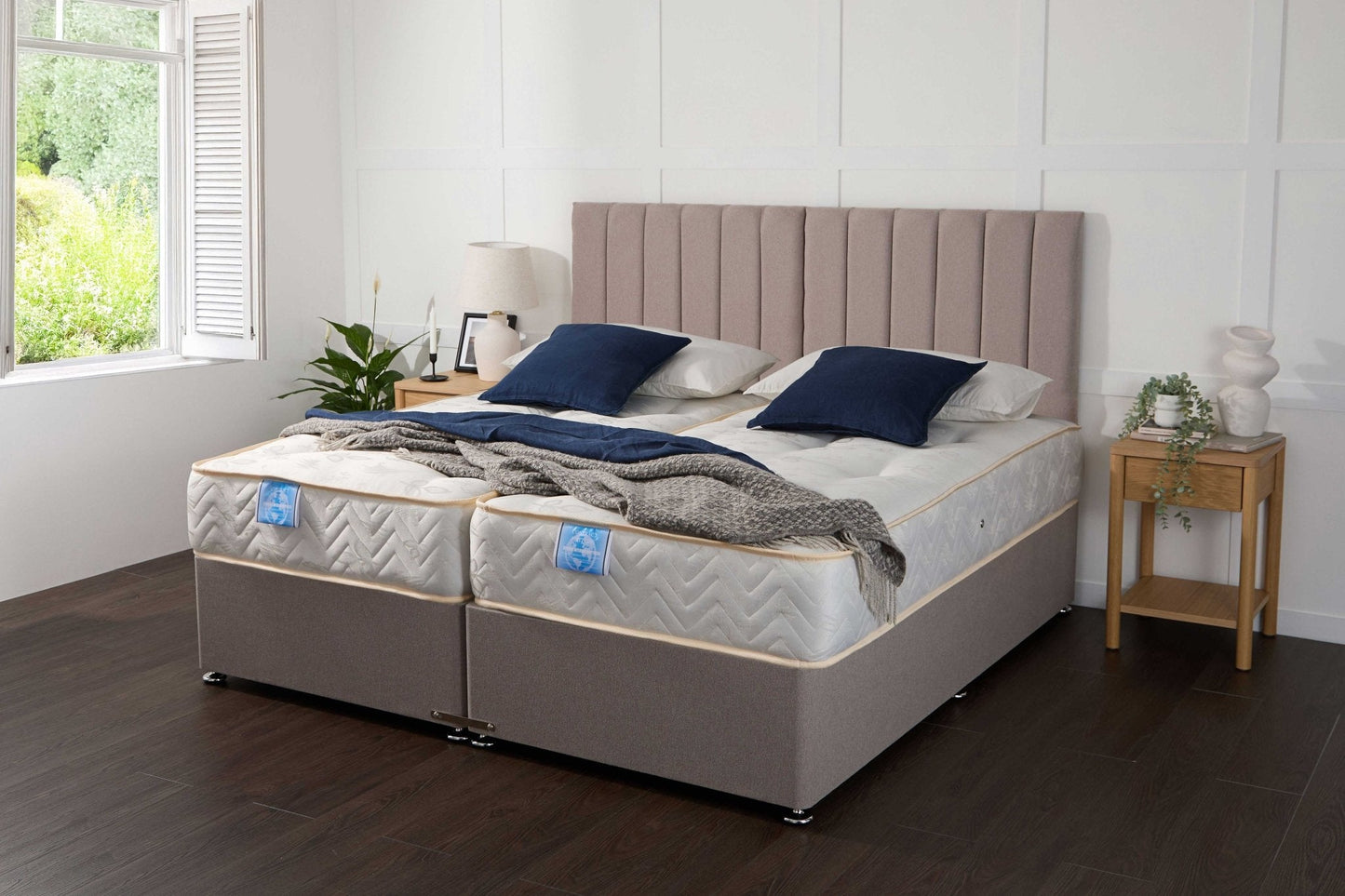 Apollo Luxury Hotel Zip and Link 5000 Pocket Sprung Intelligent Wool Divan Bed Set