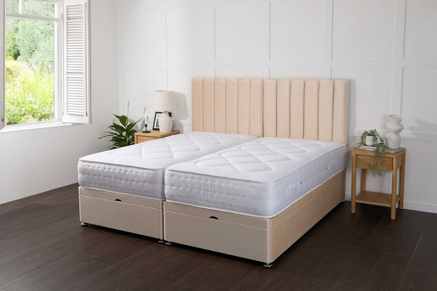 Apollo Essential Guest Hotel Zip and Link 1500 Pocket Sprung Ottoman Divan Bed Set