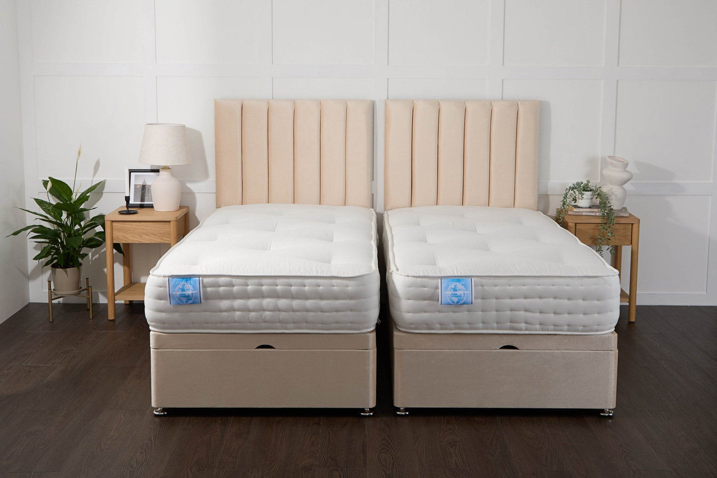 Apollo Luxury Hotel Zip and Link 5000 Pocket Sprung Intelligent Wool Ottoman Divan Bed Set