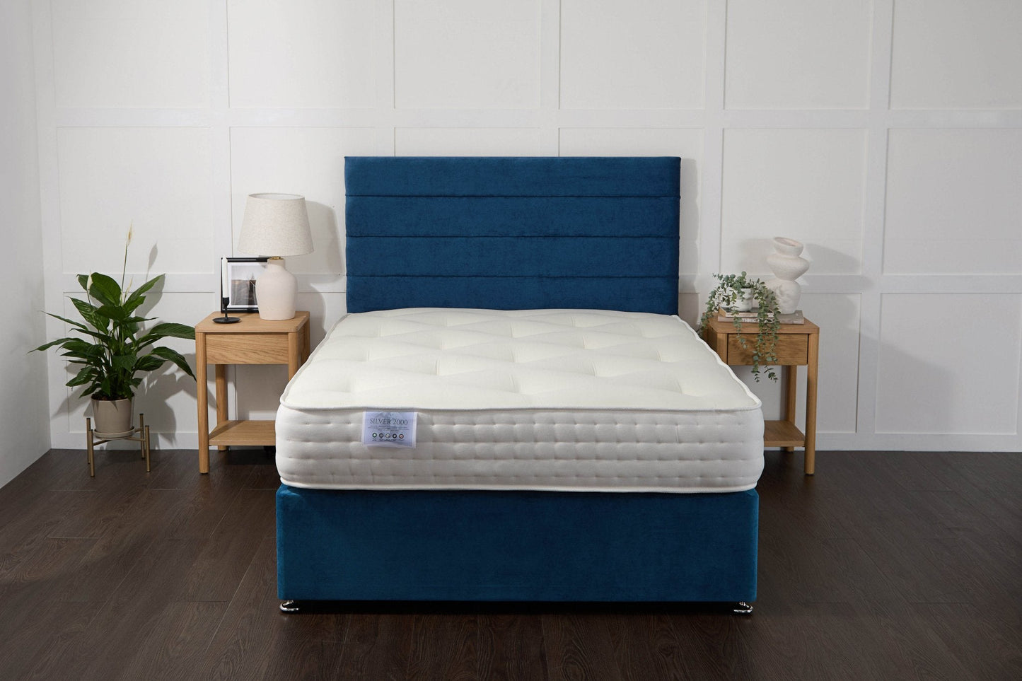 Apollo Comfort Silver 2000 Fibre And Pocket Sprung Divan Bed Set