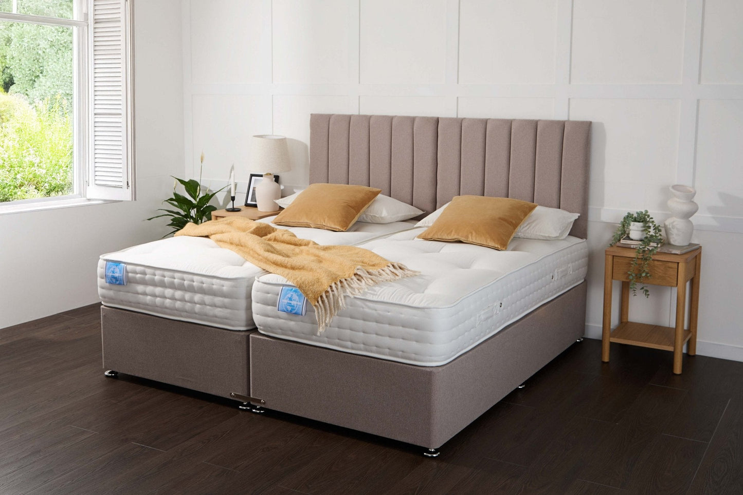 Apollo Luxury Hotel Zip and Link 2000 Pocket Sprung Intelligent Fibre Divan Bed Set