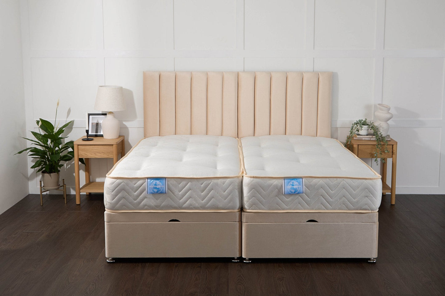 Apollo Supreme Guest Hotel Zip and Link 1500 Pocket Sprung Ottoman Divan Bed Set