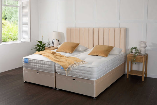Apollo Luxury Hotel Zip and Link 2000 Pocket Sprung Intelligent Fibre Ottoman Divan Bed Set